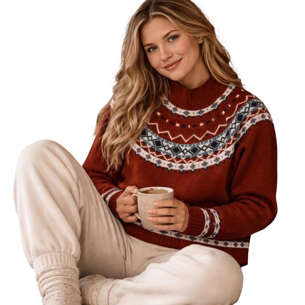 Telluride Clothing Company Women's Fair Isle Nordic Knitwear Sweater Size Medium